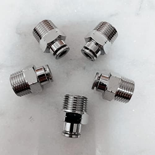 MacCan pneumático NPCT1/4-N1 Male reto 1/4 TUBO OD X 1/8 NPT AR PUSH