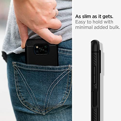 Caixa de armadura robusta da Spigen compatível com Xiaomi Poco X3 NFC e compatível com Poco X3 Pro - Matte Black - 6,67 polegadas