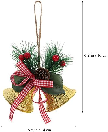 AMOSFUN 4PCS Sinos de Natal Ornamentos de árvore de natal decoração de arbustos de Natal Pingente Pingente Decoração