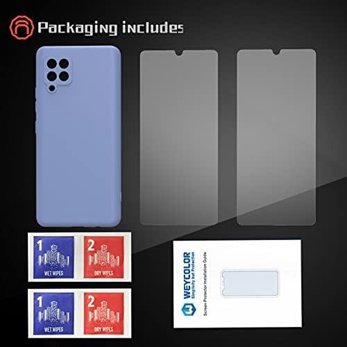 Weycolor para a caixa de Samsung Galaxy A42 5G com protetor de tela de vidro temperado [2 pacote], líquido de silicone