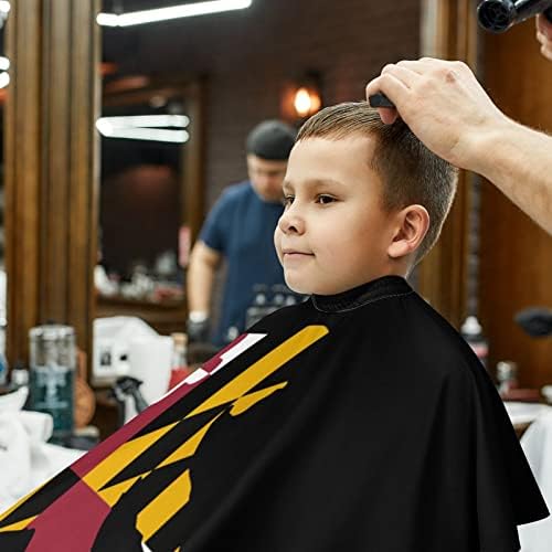 Maryland Flag Bigfoot Kids Hairdresser Cape Hairdresser Com capa de corte de cabelo ajustável