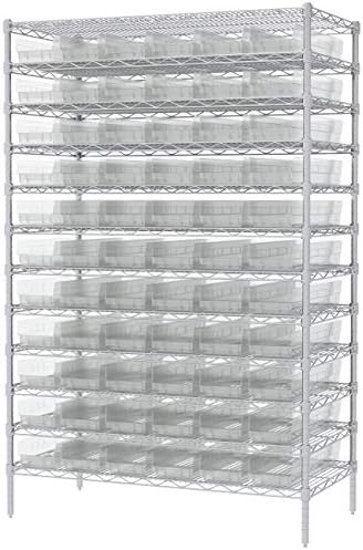 Akro-Mils 30164 Recipientes de plástico para organizar e armazenar caixotes para organização de armário, cozinha, escritório ou despensa, 24 polegadas x 6-1/2 polegadas x 4 polegadas, transparente, 6-pacote
