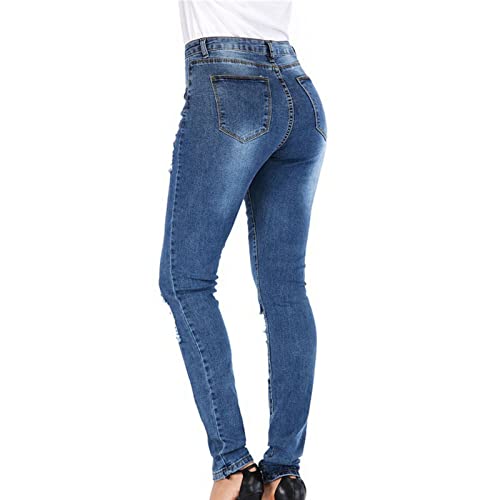 Jeans de cintura alta de peito duplo feminino Butting Butting Button Down Palnta de jeans retro calças jeans magras