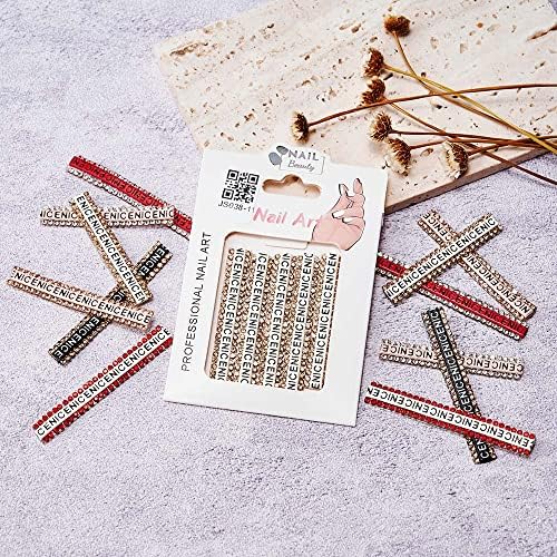Adesivo de fita de letra de unha Diamond color Row Diamond Nail Art Decoração de shinestones Creative Manicure Design