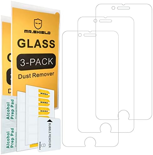 Mr.Shield [3-Pack] projetado para iPhone SE 3 [vidro temperado] [Japan Glass With 9H Disura] Protetor de tela com substituição ao longo da vida