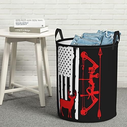 Caça ao arco American Fland Laundry Tester cesto circular cesto dobrável Cesta de lavanderia para quarto cesto de banheiro