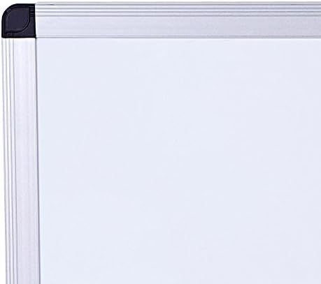 Placa de apagamento seco viz-pro/quadro branco magnético, 8 'x 4', estrutura de alumínio prateado, com marcadores de