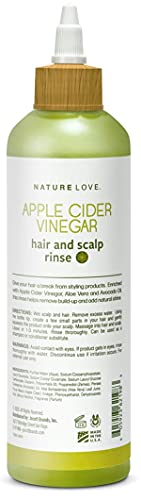 Nature Love Apple Cider Vinagre Hair and Scalpes Rinse | Esclarecer + brilho | Revitalize o cabelo e o couro cabeludo | Purifica sem despida | Paraben livre, livre de crueldade, feito nos EUA verde