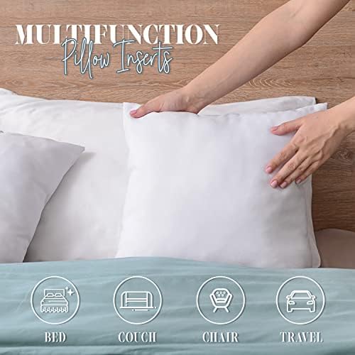 Elegante Comfort Fack 2-Pack Pillow Insert Poly-Cotton Shell Siliconized Fibre Filming, 16 x 36, Branco 2 contagem