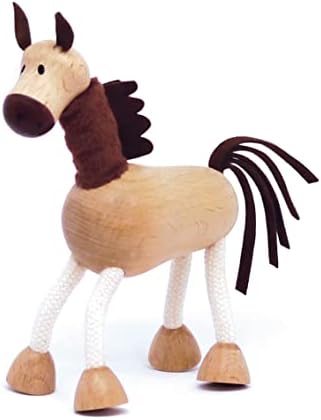 Anamalz Wooden Horse Toy Animal para crianças pequenas, animais de fazenda divertidos e possíveis para aprendizado