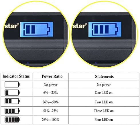 Substituição do carregador LCD Slim KASTAR para LI-42B LI-40B, NP-45, EN-EL10, KLIC-7006 K7006, CNP-80 CNP80, D-LI63, D-LI108, bateria