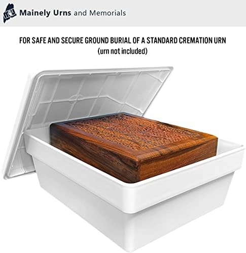 O sepultamento compacto de cremação do enterro de polímero - cofre de cremains brancos para o enterro do solo de uma urna adulta e