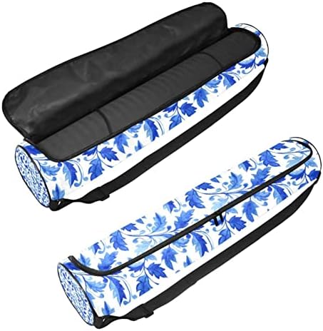 Bolsa de transportadora de tapete de ioga de padrão azul