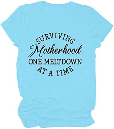 Mãe de 2 meninos impressam camiseta gráfica camiseta para mulheres letra curta letra tops impressos mamãe presente camisetas