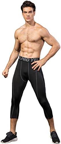 Calças de compressão de Yuerlian Men 3/4 Telinas de leggings frios Capri Shorts Baselas de camisa de base, executando calças esportivas