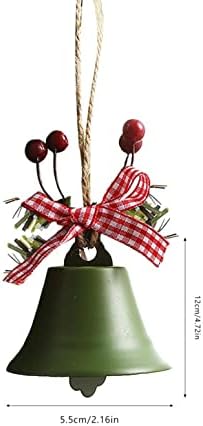 Riqingy 1pc Christmas Bell Ornamentos 2021 Decoração de árvore de natal pendurada sinos de tamanho grande com holly berry para artesanato