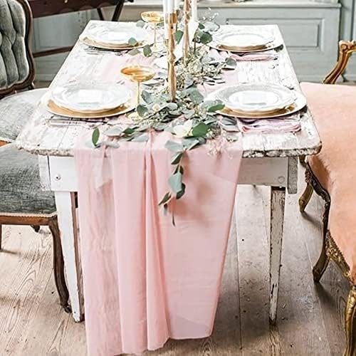 Runner de mesa de 10 pés - Decoração de mesa de casamento rosa - chá de bebê e decorações de chuveiro de noiva - tecido
