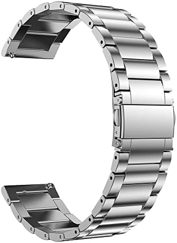 Krfitya Titanium Band compatível com Galaxy Watch 3 45mm/Galaxy Watch 46mm, homens 22mm Titanium Metal Quick Fit Business Watch Band