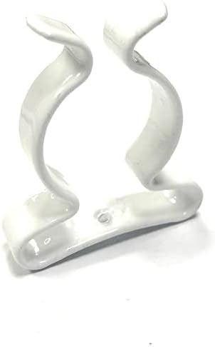 100 x Terry Tool Clips White Plástico revestido de mola garras de aço dia. 32 mm