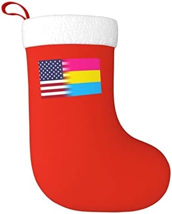 Tzt American Transgênero Bandeira do Pride Christmas Meias, presentes de festa de férias de Natal para decorações de férias em família