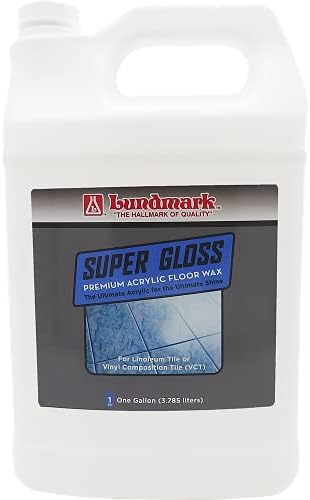 Lundmark Super Gloss acrílico, cera de piso de acabamento duro extra pesado, 1 galão, 3202G01-2
