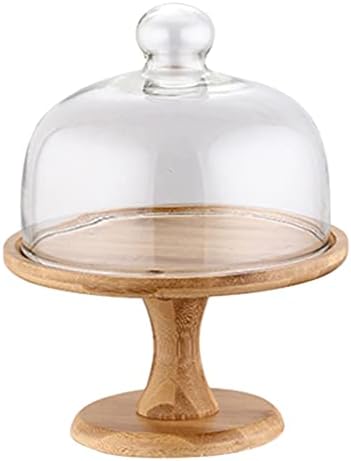 Tampa da exibição da sobremesa 1 Defina o suporte de bolo de madeira multifuncional e o cúpo de cúpula de cúpula de