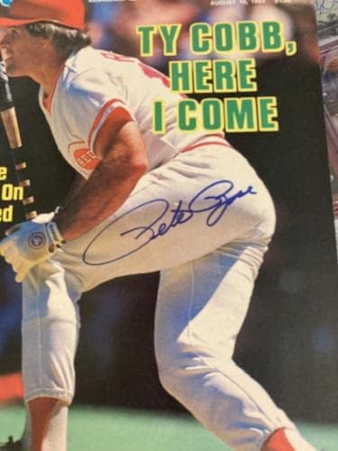 Pete Rose assinou Sports Illustrated em agosto de 1985 Nenhuma etiqueta bonita PSA/DNA - Revistas MLB autografadas