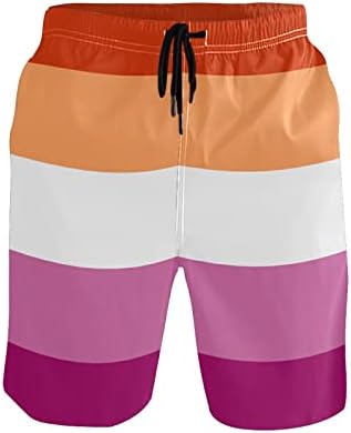HJJKLLP Men's Gay Pride Flag LGBT Bandeira do arco -íris Turncos de natação, shorts de praia rápida seca com forro de malha