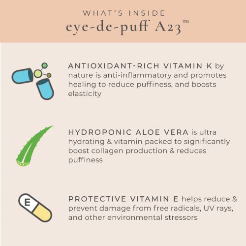 Gunilla Eye-de-Puff A23 Antienvelhing Creme para os olhos-23 Actives & Botânicos Hidratam e ajudam a reduzir linhas finas, inchaço