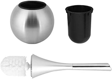 Conjunto de escovas e suporte do vaso sanitário, porta -escova de limpeza do banheiro criativo com base de aço inoxidável, acessórios