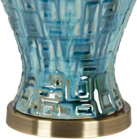 Possini Euro Design Possini Euro azul verde-verde-teal jarra de lâmpadas de mesa de cerâmica Conjunto de 2