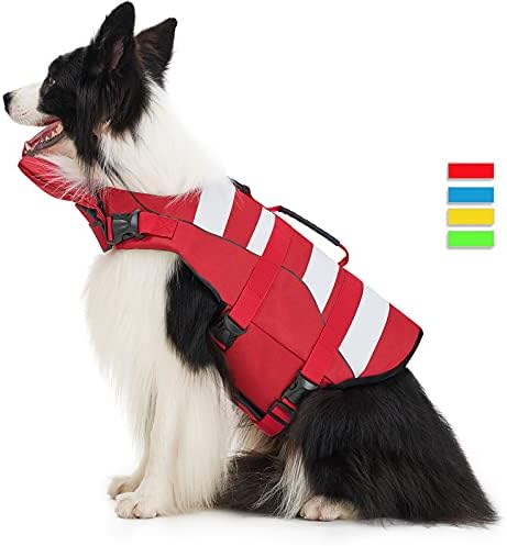 Jaqueta salva -vidas de cachorro Petglad com flutuação de queixo, colete salva -vidas de animais de estimação com alça de resgate