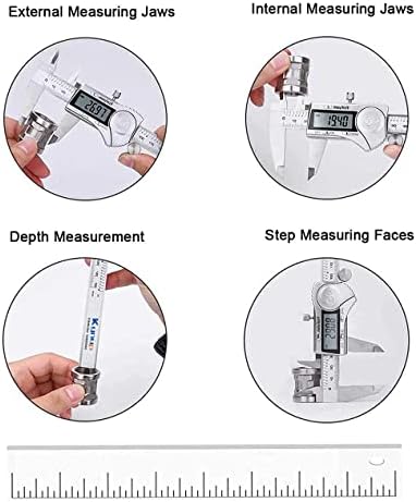 Kynup de 6 polegadas / 8i NCH pinça digital, ferramenta de medição de pinças com proteção à prova d'água IP54, design