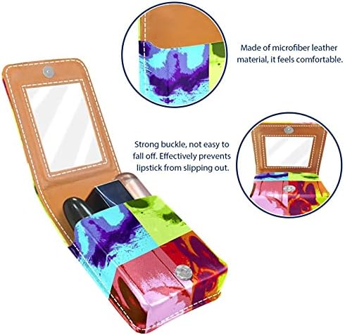 Bunny Mini Lipstick Case With Mirror for Purse Portable Case Holder Organization