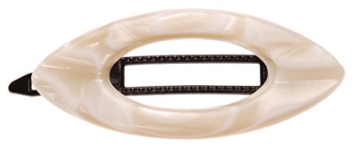 France Luxe Mini Cutout oval em plástico Tige Boule Barrette - Opera Silver