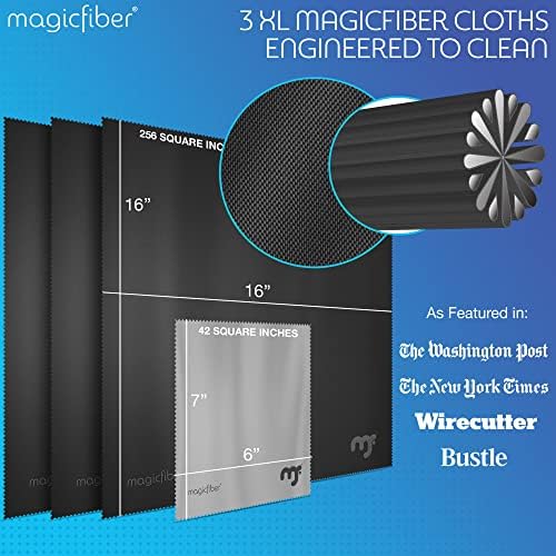 Pano de limpeza de microfibra extra grande de Magicfiber - pano premium para TV, telas, janelas, espelhos e muito mais