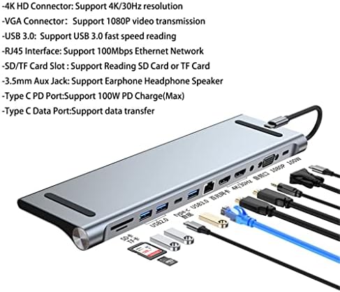 Xxxdxdp hub USB 3 0 Tipo C 4K Compatível TV Monitor Video Video Converter RJ45 Ethernet SD TF Card Reader PC