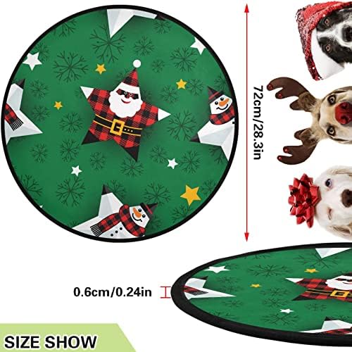VISESUNNY Árvore de Natal Mat Papai Noel e Snowman Estrela de neve Treça verde Treça do tapete Protetor de piso absorvente Tree Stand tape
