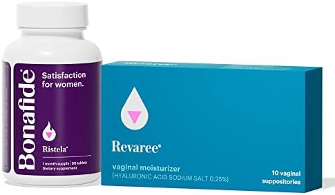 Pacote Bonafide-Hidratante vaginal ReVaree e suporte não hormonal de Ristela para satisfação-fornecimento de 1 mês