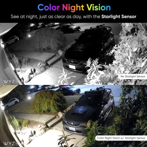 WYZE CAM V3 com visão noturna em cores, câmera de segurança interna/externa de 1080p HD, áudio bidirecional, trabalha com Alexa,