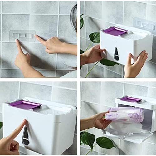 Smljlq Banheiro Box, bandeja de vaso sanitário, suporte de toalha de papel higiênico sem soco, prateleira do banheiro, bandeja à prova d'água