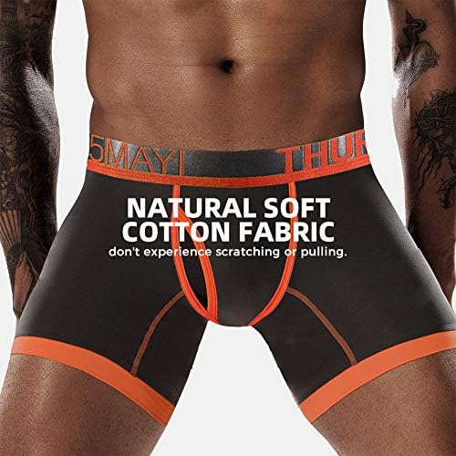 5Mayi Men's Underwear Boxer Briefs algodão preto boxer boxer