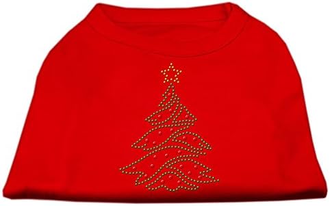 Mirage Pet Christmas Tree Rhinestone Red Dog Shirt Policotton grande