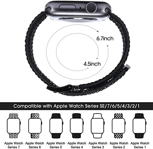 Banda de relógio de nylon Compatível com banda Apple Watch 38mm 40mm 41mm 42mm 44mm 45mm, bandas esportivas ajustáveis