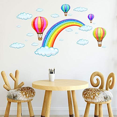 Adesivos de parede diy decalques de parede de desenho animado nuvens de arco -íris adesivos de vinil para o quarto de crianças quarto decoração de arte em casa