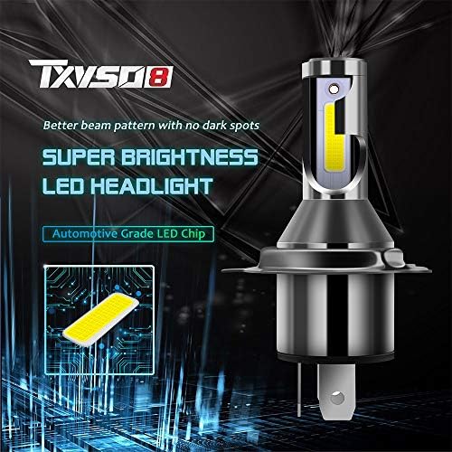 TXVSO8 H4 Bulbo de moto LED, 50W 12000 lúmens super brilhante 9003 HB2 HI/O LED BULB 6000K WHIT