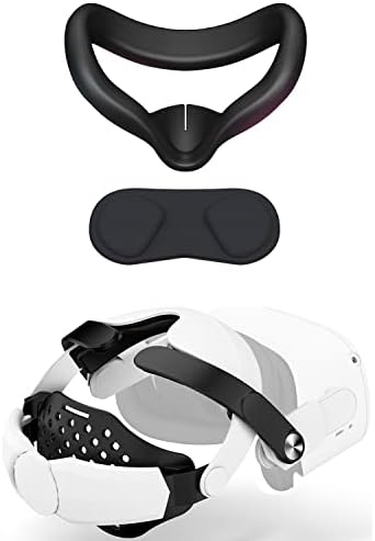 CNBEYOUNG VR Tampa de rosto e tampa da lente e alça de cabeça para Quest 2