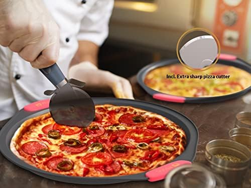 Bella cozinha pizza para forno de 15 ″ de pizza com orifícios - antiaderente e lava -louças Safe - bandeja de pizza para forno - incl. Pizza cu