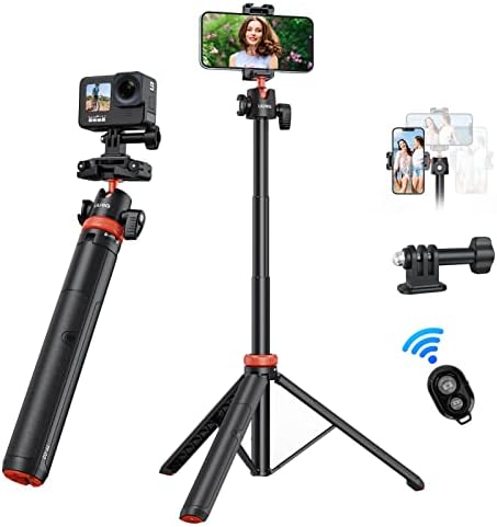 VIG iPhone Webcam Mount for Desk View + Uurig 52 Extendível 2 em 1 telefone e tripé da câmera com remoto