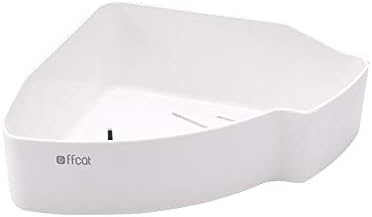 Zzxxc com sucção xícara de chuveiro branco, triangular oco banheiro plástico sem perfuração7 prateleiras de canto de armazenamento
